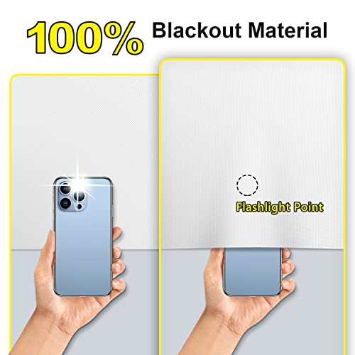 FADOTY Cuttable Blackout Shades Fabric Sheet, Blackout Curtains for Bedroom, Portable 100% Black Out Window Cover Film, No Drill Window Blinds, Sun Heat Light Blocker for Travel Media Dorm, 57'' W - Image 2