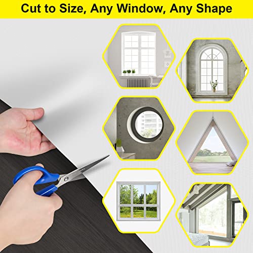 FADOTY Cuttable Blackout Shades Fabric Sheet, Blackout Curtains for Bedroom, Portable 100% Black Out Window Cover Film, No Drill Window Blinds, Sun Heat Light Blocker for Travel Media Dorm, 57'' W - Image 5