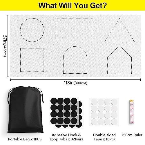 FADOTY Cuttable Blackout Shades Fabric Sheet, Blackout Curtains for Bedroom, Portable 100% Black Out Window Cover Film, No Drill Window Blinds, Sun Heat Light Blocker for Travel Media Dorm, 57'' W - Image 4