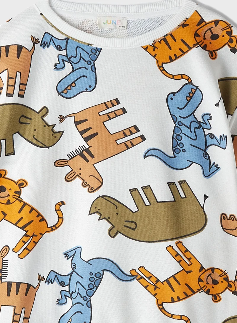 JUNE Kids Patterned Tracsuit Set