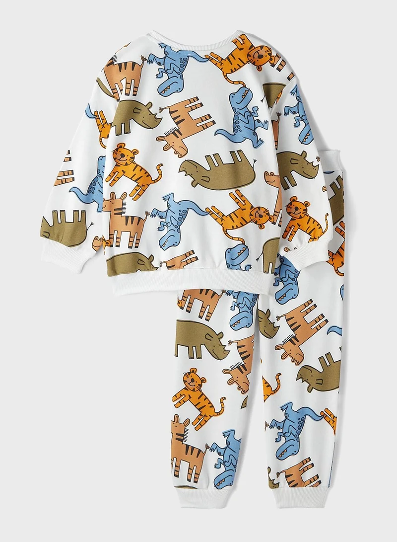 JUNE Kids Patterned Tracsuit Set