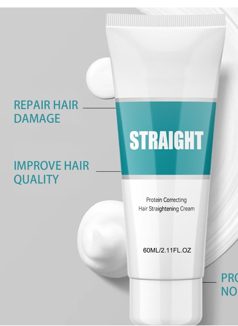 Hair Straightening Cream, Collagen Hair Mask, Hair Straightening, Hair Protein Correcting, Nourishing Fast Smoothing, Anti Frizz Moisturiser for Curly Straight Dry Damaged & Frizzy/Gloss Hair  - Image 3