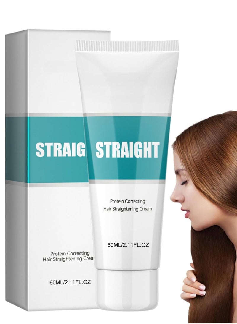 Hair Straightening Cream, Collagen Hair Mask, Hair Straightening, Hair Protein Correcting, Nourishing Fast Smoothing, Anti Frizz Moisturiser for Curly Straight Dry Damaged & Frizzy/Gloss Hair  - Image 1