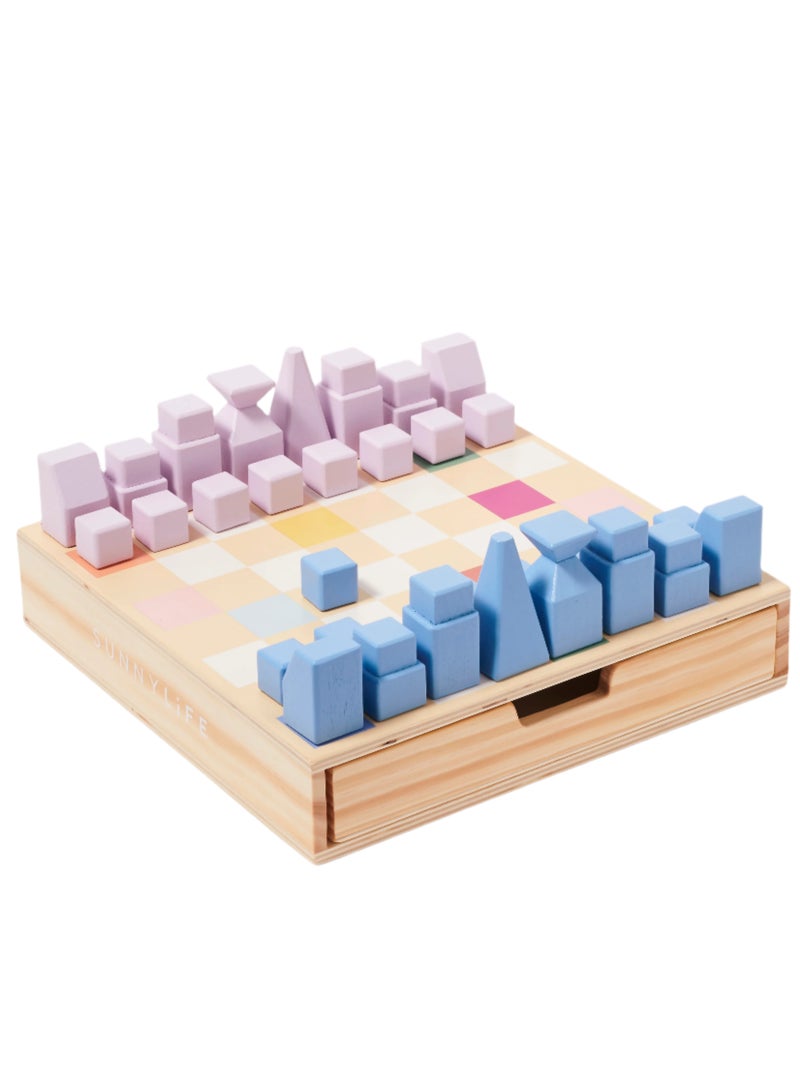 SUNNY LIFE Wooden Chess and Checkers Majorelle - Image 4
