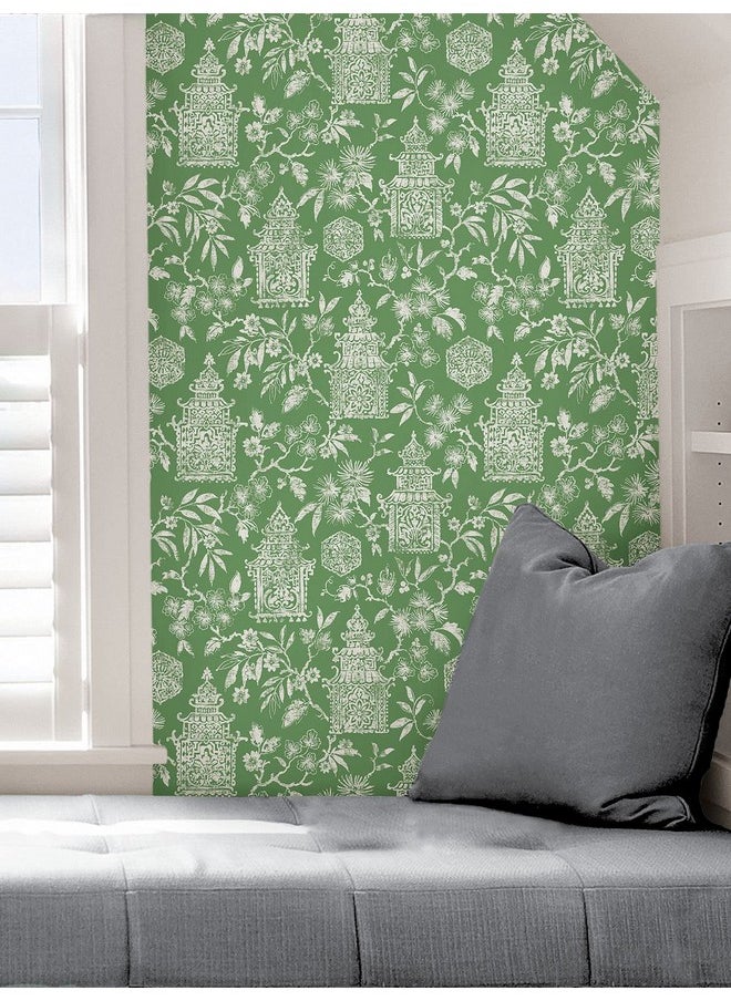 NuWallpaper - Nus4036 Danson Peel & Stick Wallpaper Green - Image 1