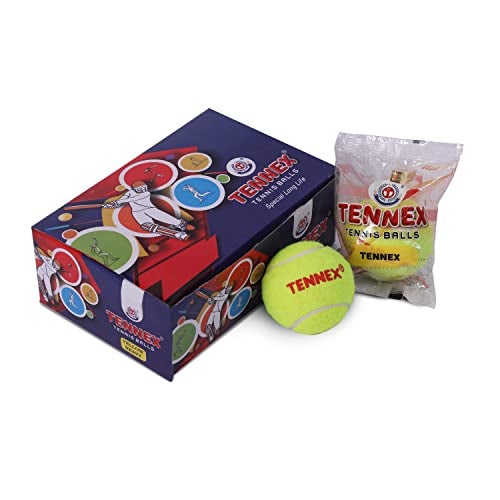 TENNEX Felt Cricket Tennis Ball Hard Yellow for Over Arm Cricket | Heavy Tennis | Standard Size Ball for Cricket Tournament and Practice (Pack of 12) - Image 2