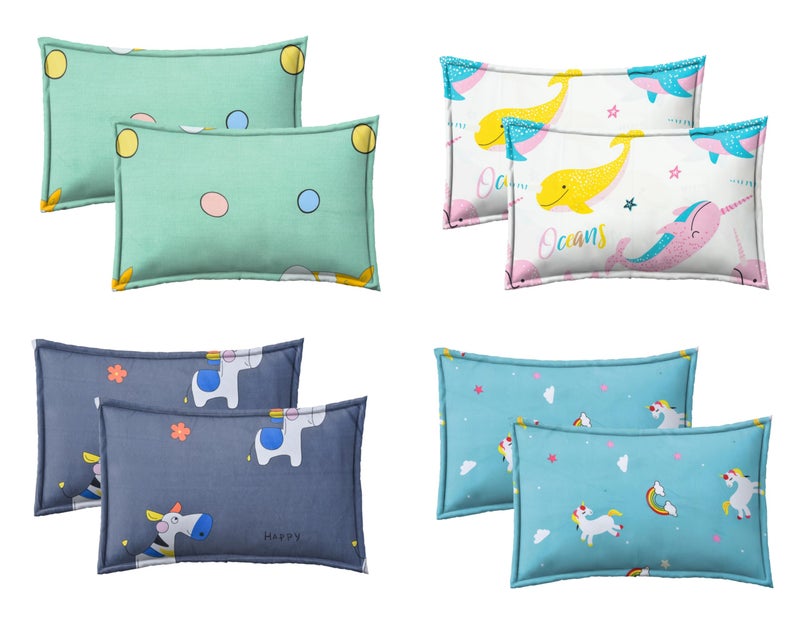 RRC Super Soft Brushed Microfiber Cotton Pillow Covers,Set of 4 (Total 8 Pcs) Pillow Covers,17X27(Inches) Pillow Covers - Image 1
