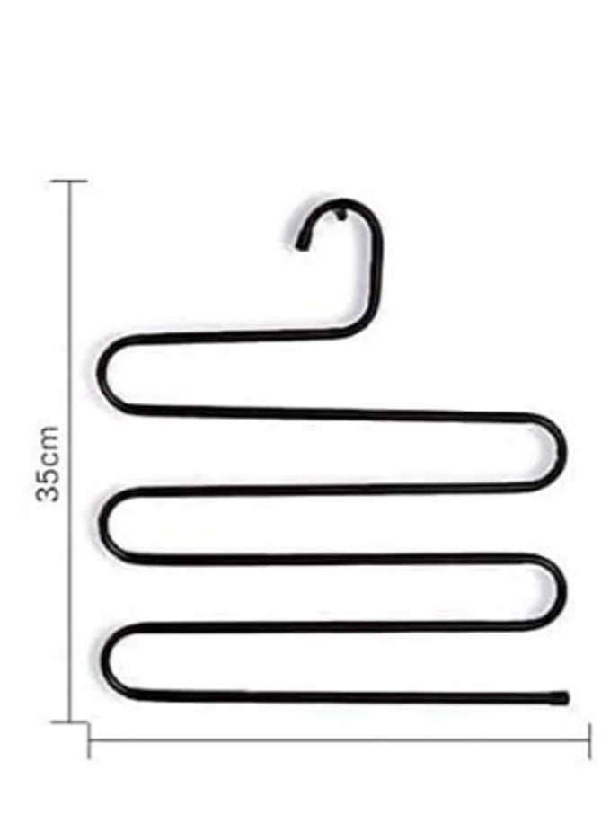 Metal Pants Hanger for Closet Multicolor - 5-Tier Multipurpose Clothes Hanger - Multi-Tier Closet Organizer Pants Hanger, Stainless Steel, S-Shape, 5-Tier Clothes Hanger - Jeans Hangers, Space Saving for Ties, Scarves, Jeans - Multi-Tier S-Shape Space Saving Pants Hanger, Stainless Steel Closet Hanger for Clothes Like Ties, Scarves, Jeans - 5-Tier Trousers Hangers Clothes Rack S-Shape Multipurpose Clothes Hanger for Tie Organizer Storage Hangers Bathroom Towel Hanger Bathroom Hanger  - Image 4