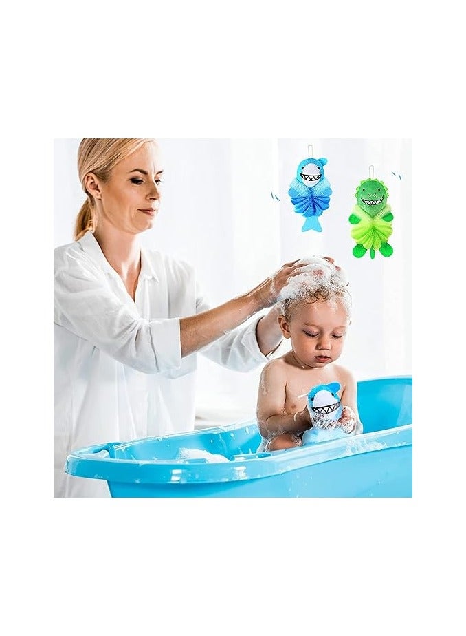 general 2 Pcs Bath Loofahs, Kids Toddler Body Loofahs, Cute Cartoon Kids Loofah, Kid Bath Sponges Loofah, Bath Pouf Body Scrubber Mesh Loofah Sponges for Children Shower Washing Exfoliating,Animal - Image 4