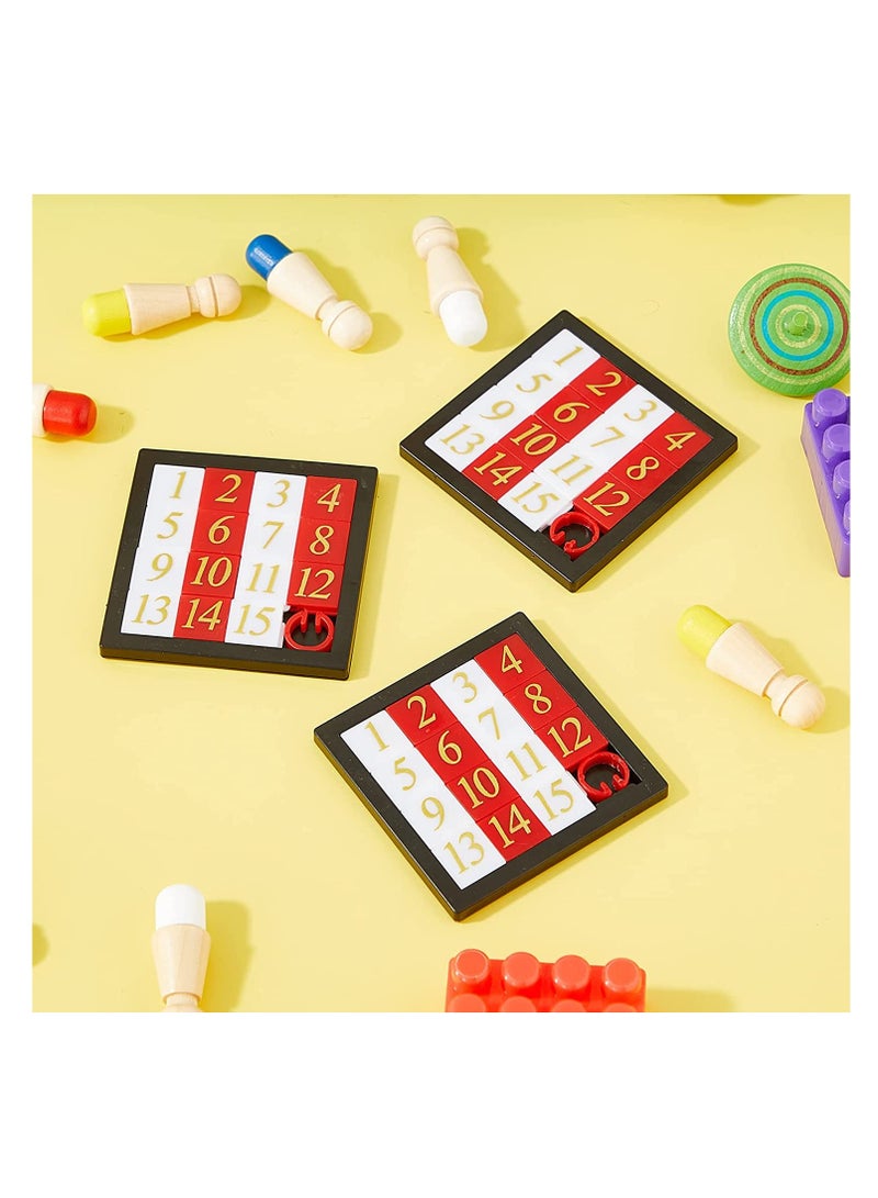 KASTWAVE Number Slide Puzzles, 15 Puzzle Slide Game Number Slide Brain Teaser, IQ Educational Learning Tool, Number Learning Educational Toys for Party Favor, 2.6 x 2.6 Inch, 12 Pcs - Image 5