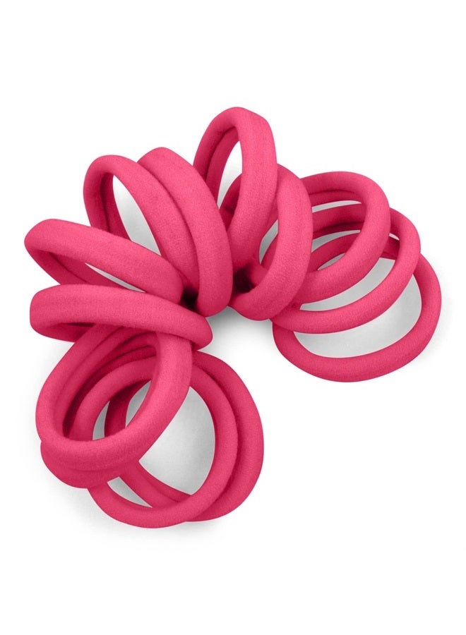 Cyndibands Pink Seamless Hair Ties - Extra Gentle Soft and Stretchy Nylon Fabric Ponytail Holders - 12 Pack - Image 1