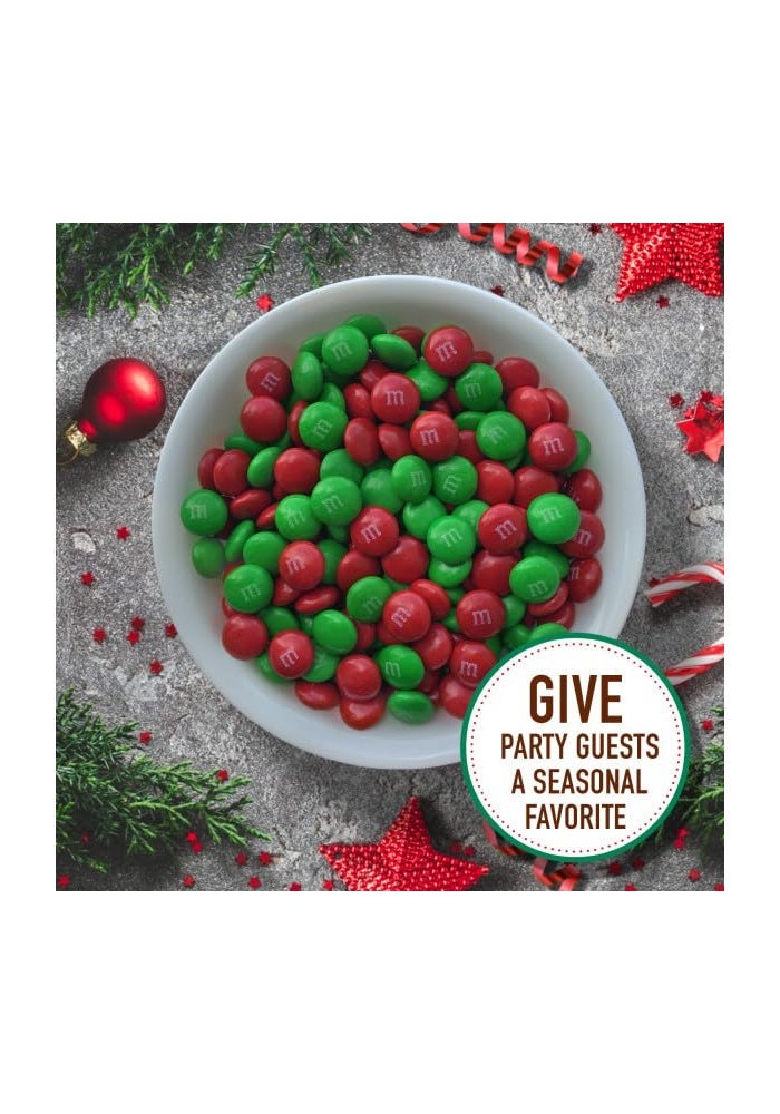 M&M'S Milk Chocolate Red & Green Christmas Candy Bulk Assortment, Bulk Christmas Candy 38 oz Resealable Bag - Image 4