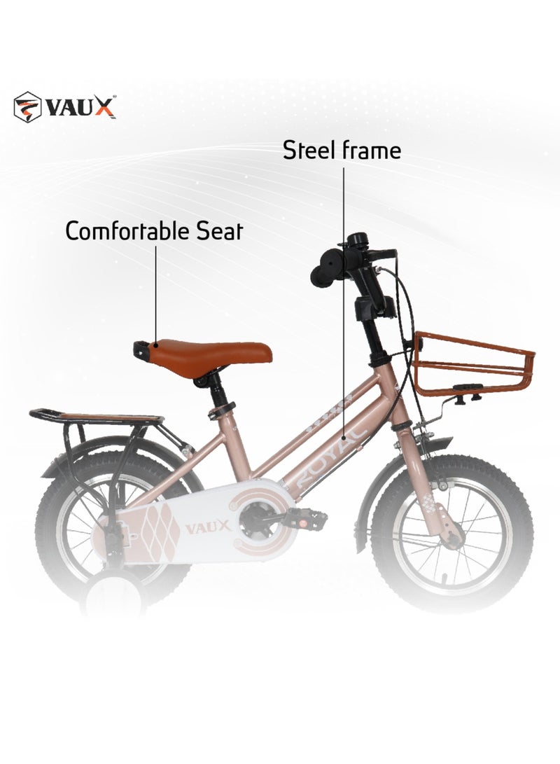 Vaux Royal Road Bike || 14 Inch || For Kids || Adjustable Seat || Rose Gold - Image 3