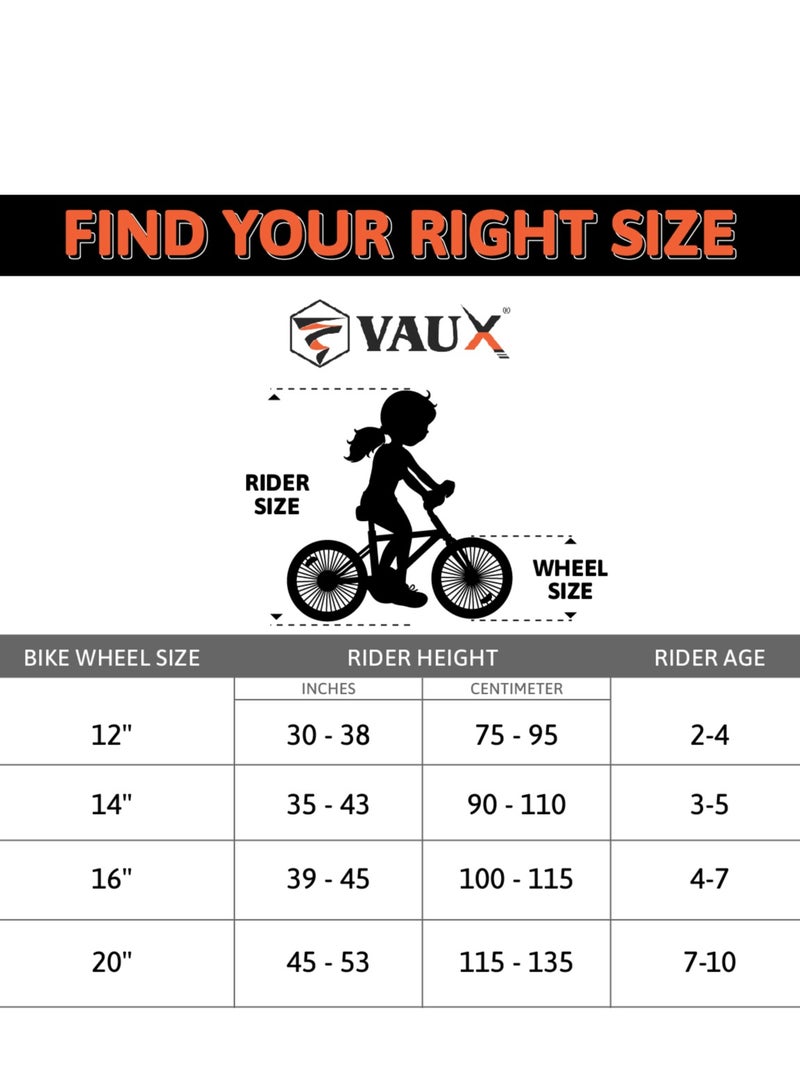Vaux Royal Road Bike || 14 Inch || For Kids || Adjustable Seat || Rose Gold - Image 4
