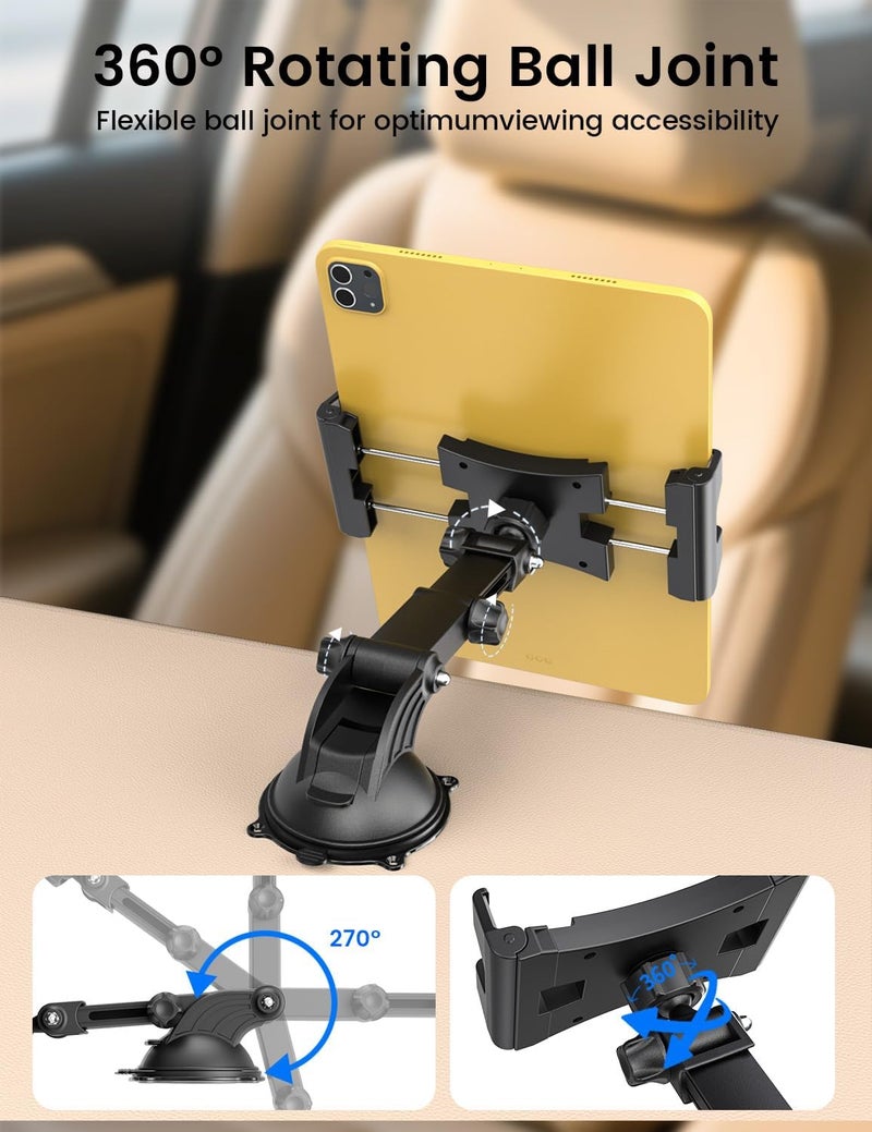 OHLPRO Universal 360° Rotation Tablet Holder for Car with 18 cm Extendable Arm and Washable Suction Cup - Image 3