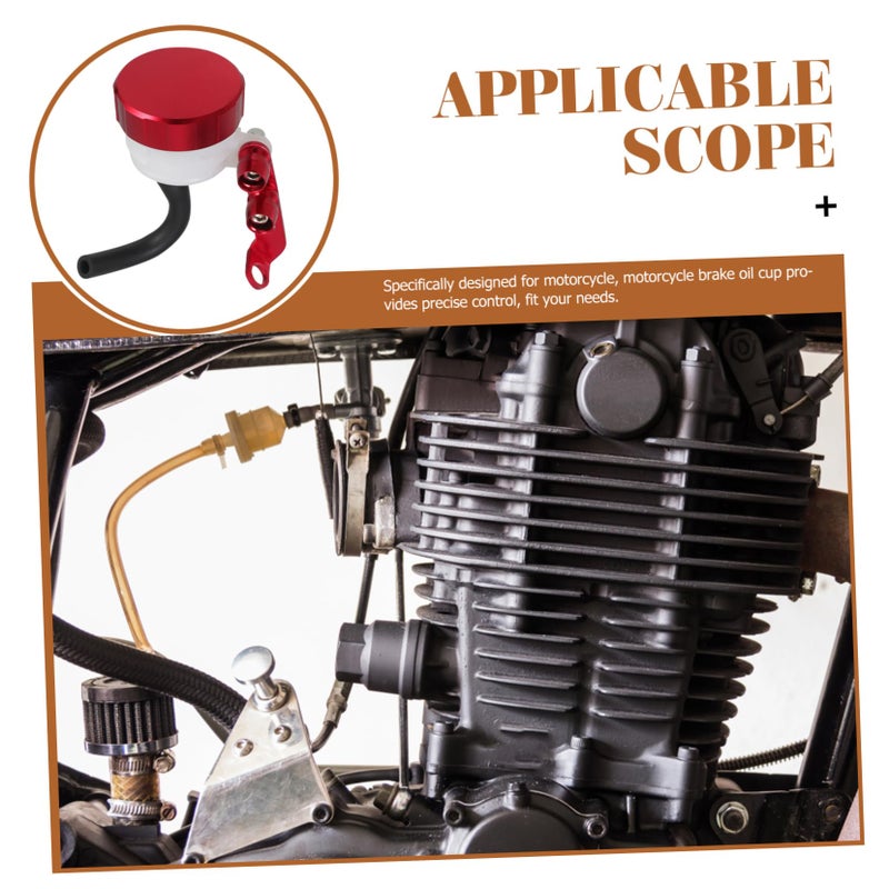 Red CNC Aluminum Motorcycle Brake Fluid Reservoir Cup Oil Tank Accessory - Image 3