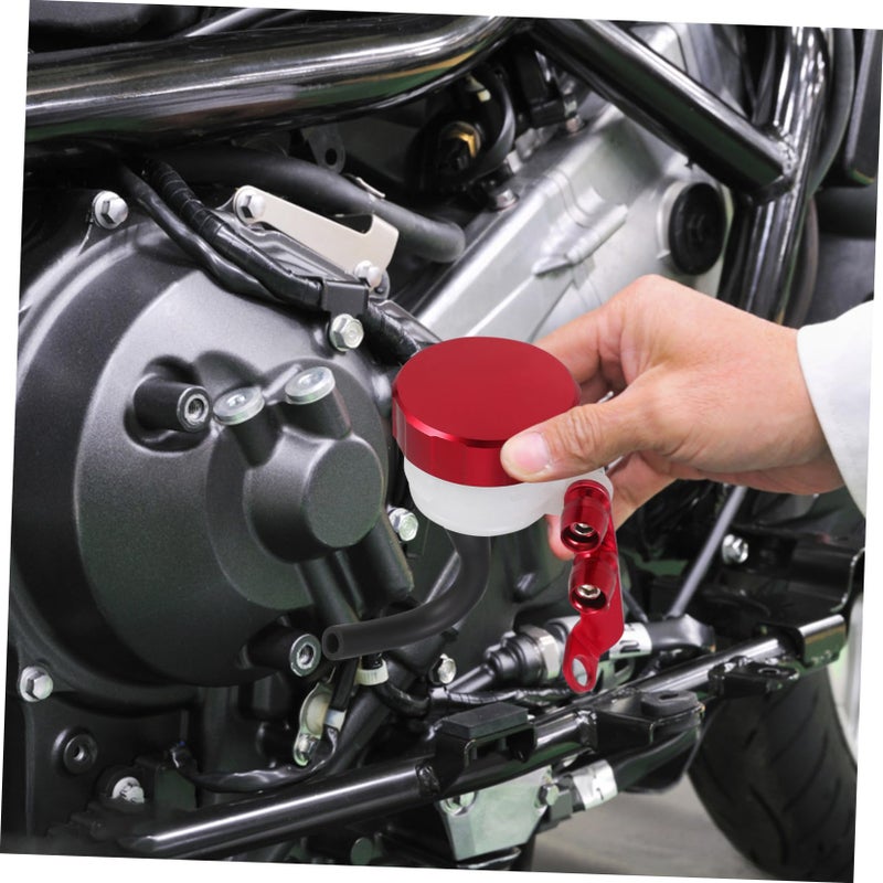 Red CNC Aluminum Motorcycle Brake Fluid Reservoir Cup Oil Tank Accessory - Image 4