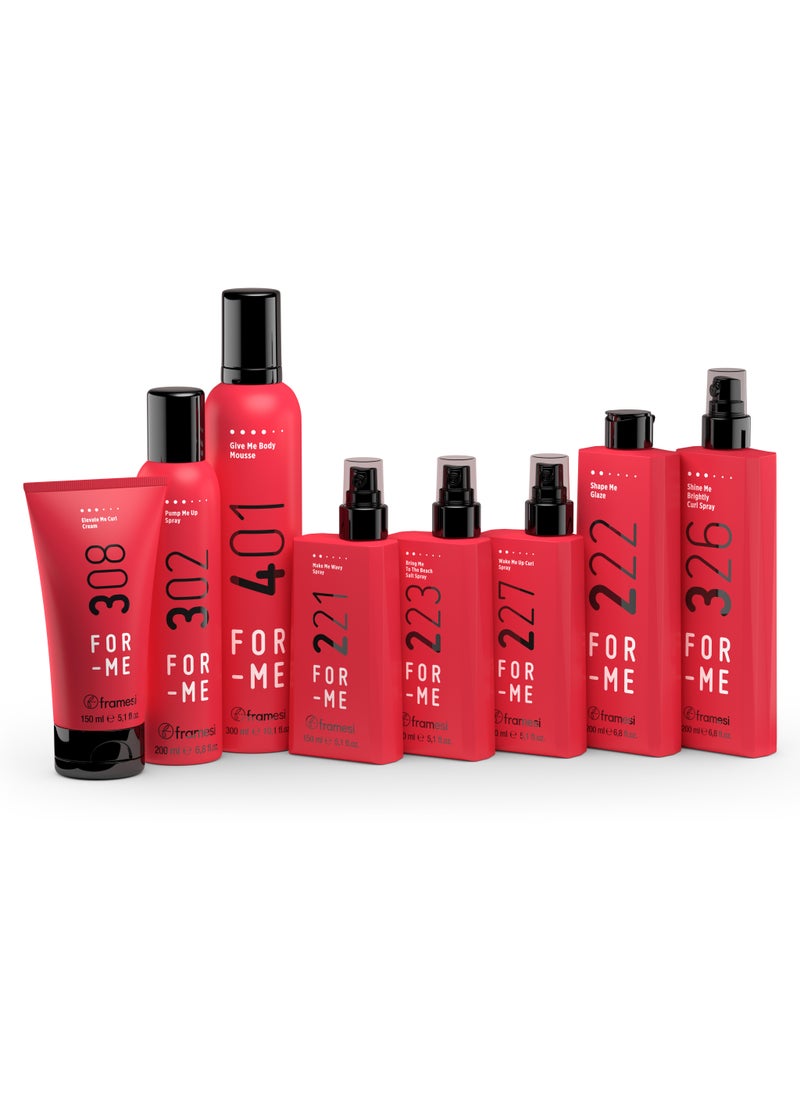 FOR ME - 326 SHINE ME BRIGHTLY CURL SPRAY 200 ML | Volume control and Maximum Shine | SPECIFIC FOR CURLY HAIR