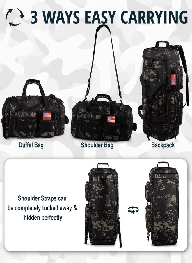 ATRIPACK Tactical Gym Bag for Men，70L Large 3 in 1 Sports Duffle Bag with Shoes Compartment for Travel,Water Resistant Travel Backpack Weekender Overnight Bag with Wet Pocket for Women - Image 5