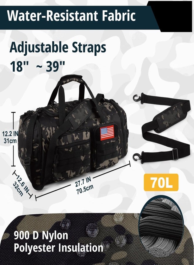 ATRIPACK Tactical Gym Bag for Men，70L Large 3 in 1 Sports Duffle Bag with Shoes Compartment for Travel,Water Resistant Travel Backpack Weekender Overnight Bag with Wet Pocket for Women - Image 4