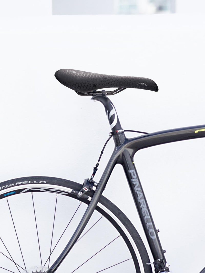 Terry Fly Carbon Mountain Bicycle Saddle - Bicycle Seat for Men - Flexible & Comfortable - Lightweight, Low Profile, Flat Top - Black Leather - Image 2