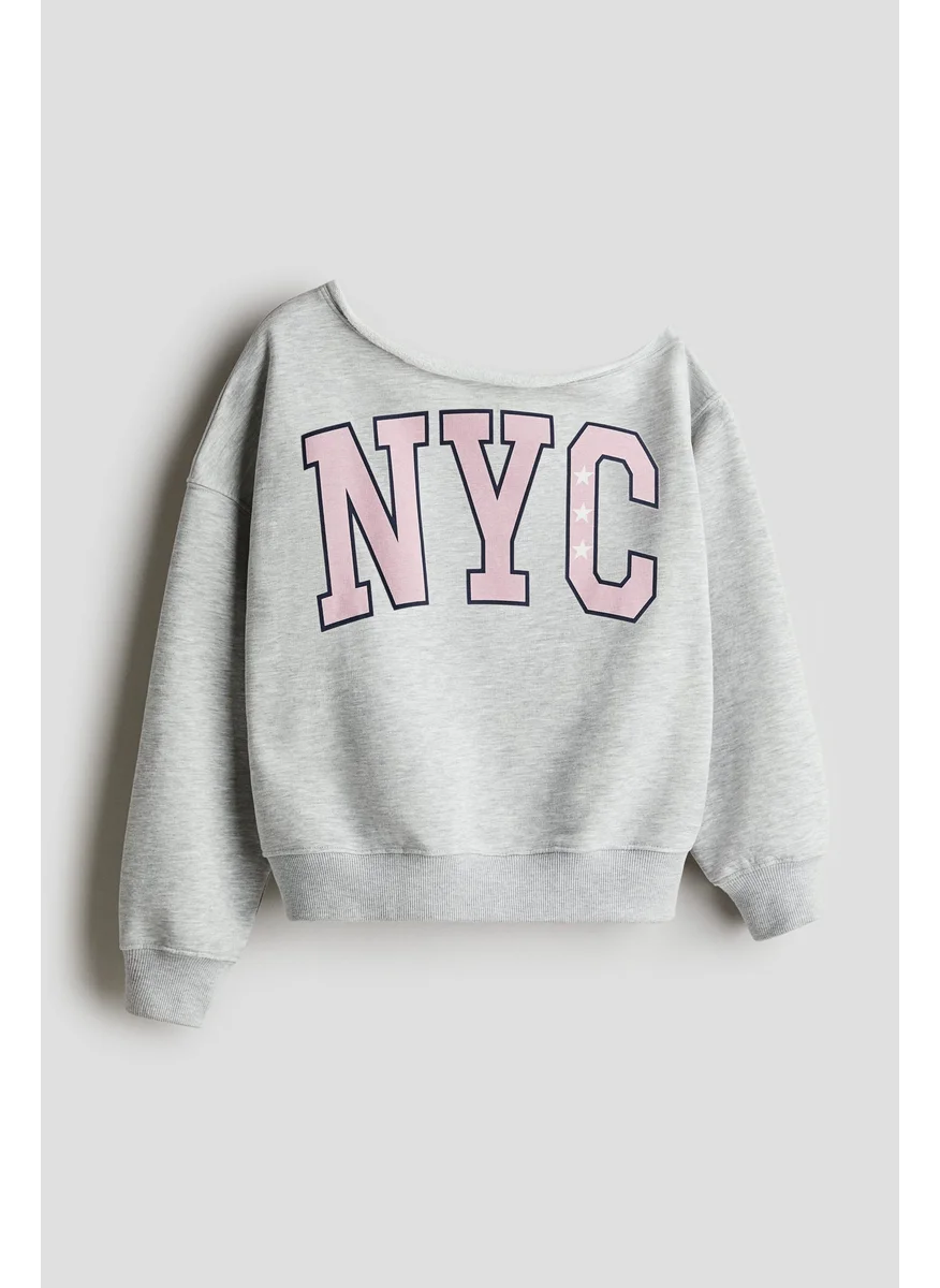 H&M Oversized One-Shoulder Sweatshirt