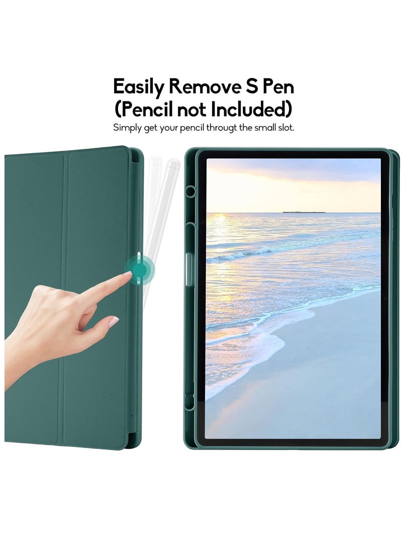 MIGOFAST Samsung Galaxy Tab S10Fe /S9Fe Case with S Pen Holder, Trifold Stand Smart Protective Case with Soft TPU Back, Auto Sleep/Wake Cover for Samsung Galaxy Tab S10 Fe /S9Fe Case, Green - Image 2