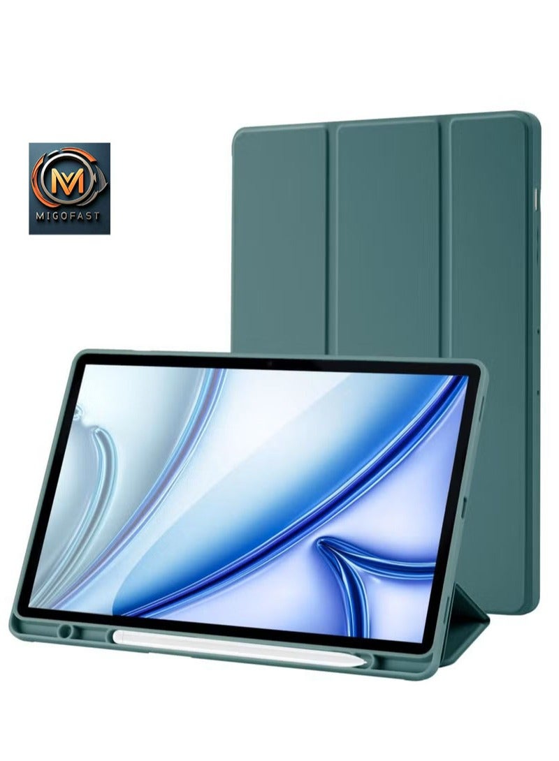 MIGOFAST Samsung Galaxy Tab S10Fe /S9Fe Case with S Pen Holder, Trifold Stand Smart Protective Case with Soft TPU Back, Auto Sleep/Wake Cover for Samsung Galaxy Tab S10 Fe /S9Fe Case, Green - Image 1
