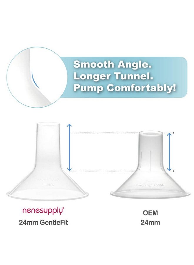NENESUPPLY Nenesupply Pump Parts with 24mm Flanges Compatible with Medela Pump in Style Parts Accessories Breast Pump Not Original Medela Pump Parts Incl. 24mm Flange Breastshield Connector Valve Membrane Tubing  - Image 3
