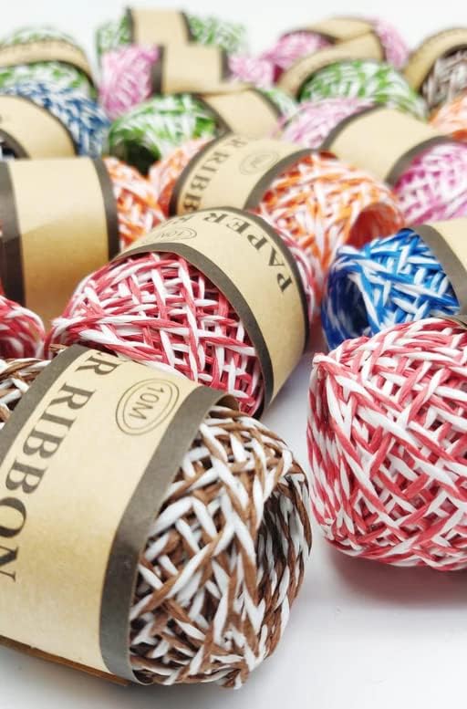 Prescent 24 Rolls 10 Meters Each 2 Tone Twisted Multicolor Paper Thread Jute Twine String for Decoration Art and Craft DIY Scrapbooking Gift Wrapping School Projects Much More Pack of 24 - Image 3