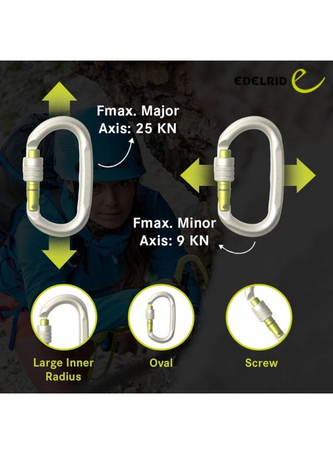 EDELRID EDELRID Oval Power 2400 Screw Locking Carabiner  (Silver) - Image 2