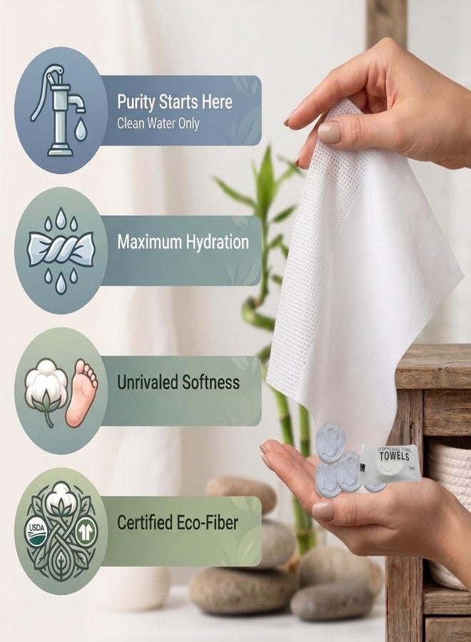 Gadgetime USA 50pcs Compressed Face Towels – Ultra-Soft Expandable Travel Wipes, Compact Disposable Mini Tablet Washcloths for Camping, Hiking, Gym, and Daily Hygiene - Image 5