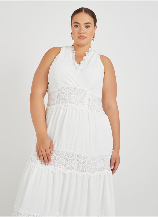 Styli Lace Trimmed Maxi Dress  - Image 3