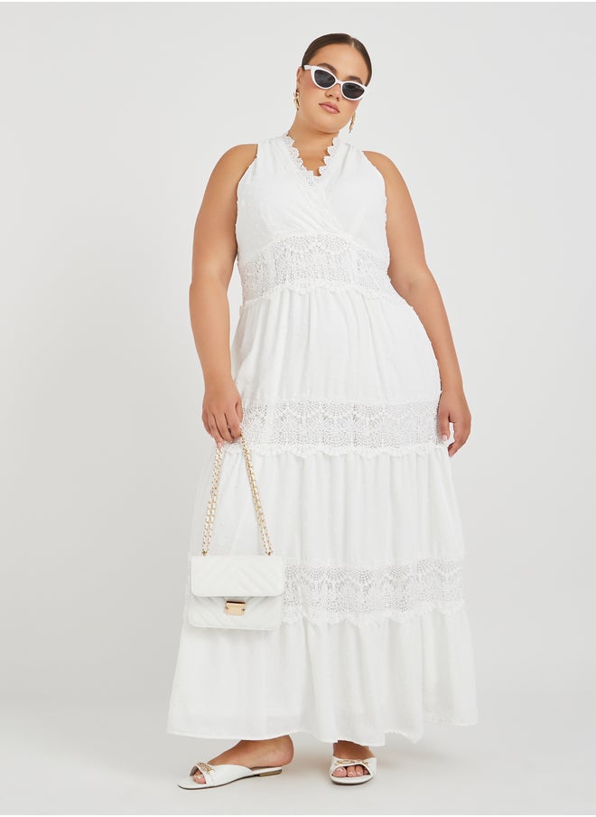 Styli Lace Trimmed Maxi Dress  - Image 2