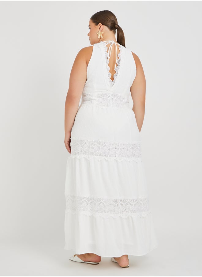 Styli Lace Trimmed Maxi Dress  - Image 5