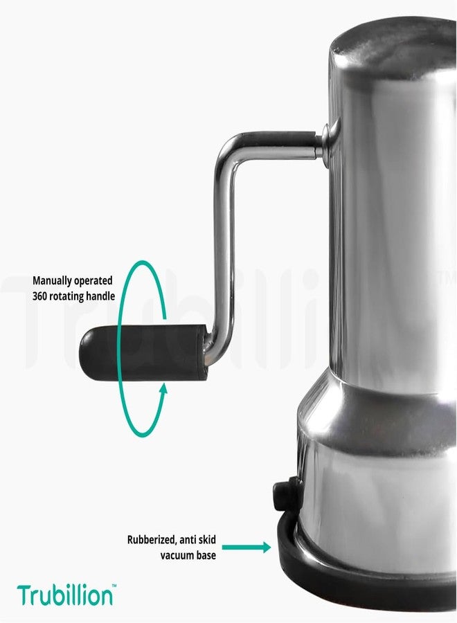 Trubillion CocoScrape Stainless Steel Coconut Scraper with Vacuum Base, Manual Rotating Handle, Sharp Blades, Non Skid, Dishwasher Safe, Rust Proof, Easy to Use, Compact Design, Made in India (Black) - Image 2