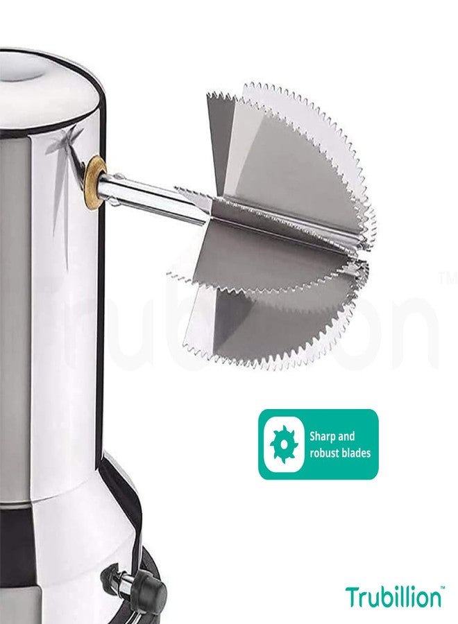 Trubillion CocoScrape Stainless Steel Coconut Scraper with Vacuum Base, Manual Rotating Handle, Sharp Blades, Non Skid, Dishwasher Safe, Rust Proof, Easy to Use, Compact Design, Made in India (Black) - Image 4