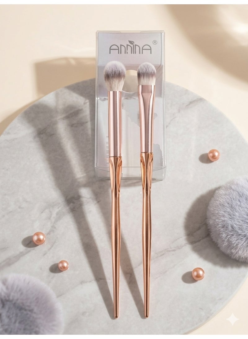 Annina Professional Eye Brush Set,  Eyeshadow Blush Foundation Brush Lip Brush(2 Pcs) - Image 2