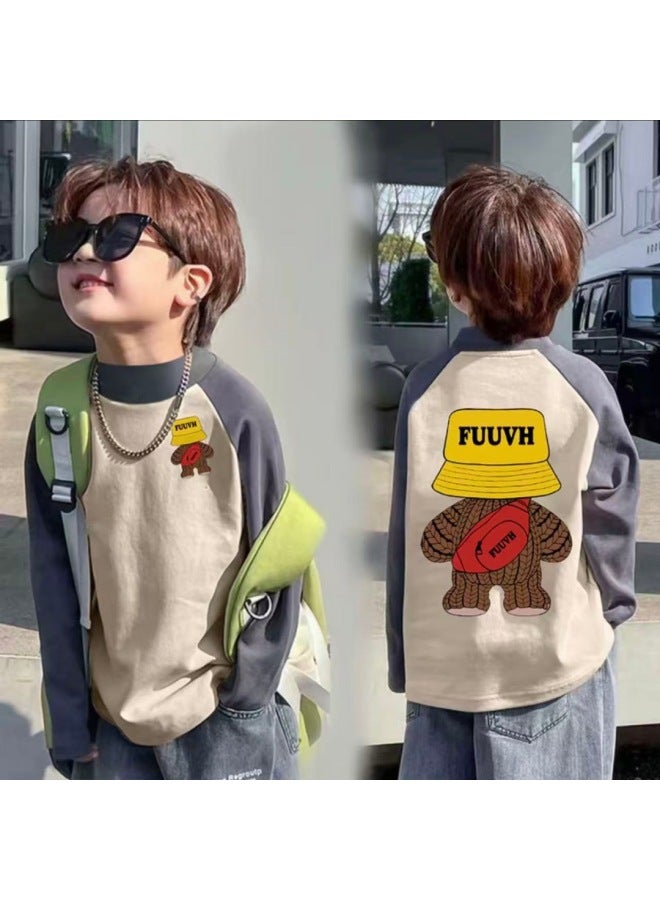 Boys' Thermal Base Layer Shirt, And Winter Children's Half-high Collar Long-sleeve T-shirt For Older Boys