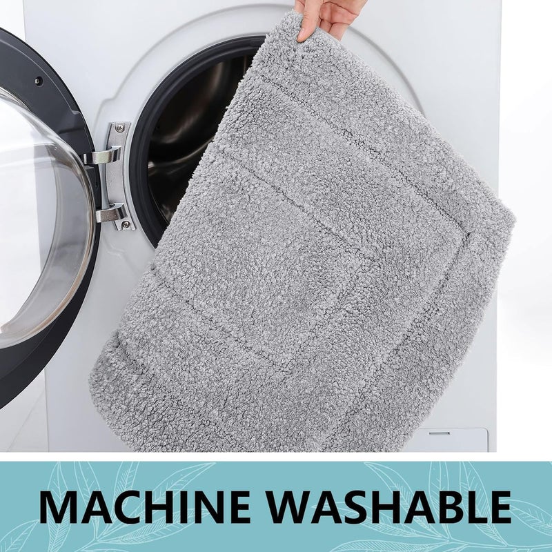 Buganda Bathroom Rugs  44"" x 24""  Soft and Absorbent Microfiber Bath Rugs  Non-Slip Shaggy Bath Carpet  Machine Wash Dry Bath Mats for Bathroom Floor  Tub and Shower  Grey - Image 4