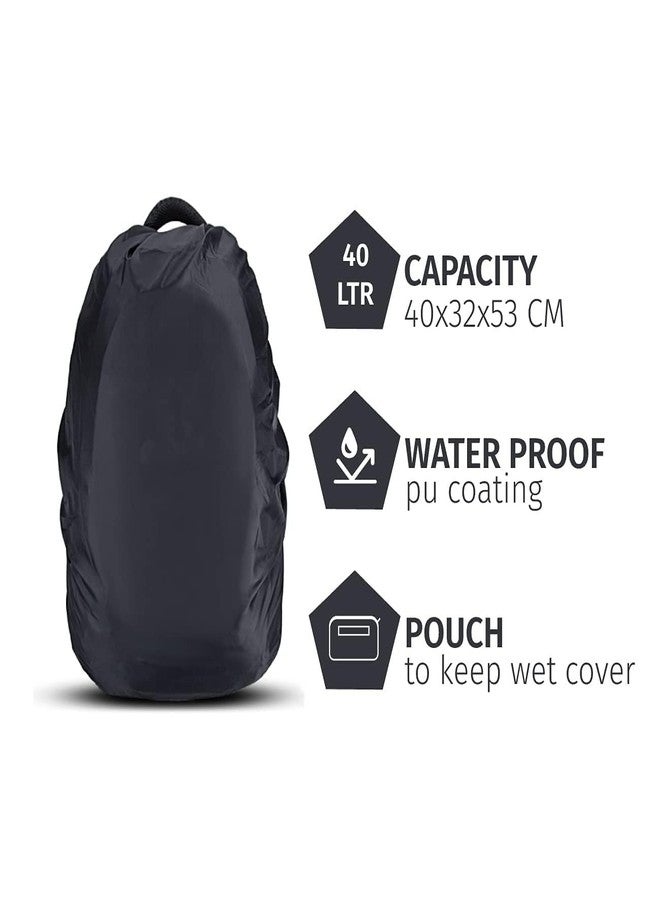 YOPRAM Waterproof Rain & Dust Cover for Backpack with Pouch 30-45 liters Black and Mobile Rain Protect Cover - Image 3