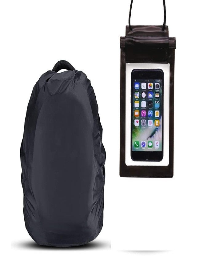 YOPRAM Waterproof Rain & Dust Cover for Backpack with Pouch 30-45 liters Black and Mobile Rain Protect Cover - Image 1