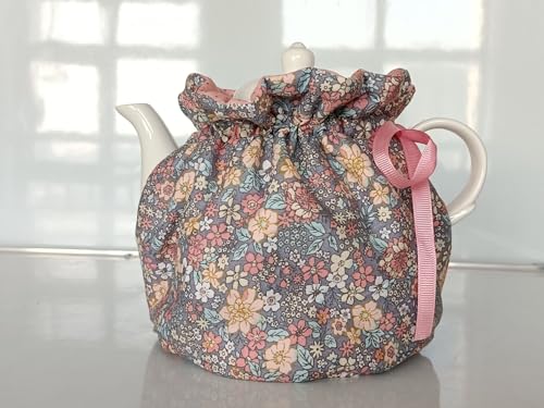 Yangshine Cotton Tea Cozy, Purple Flower Tea Pot Warmer Vintage Decorative Dust Proof Teapot Cover with Insulation Pad to Keep Tea Warm, Tea Cosy for Kitchen Home Office Restrant Decro - Image 4