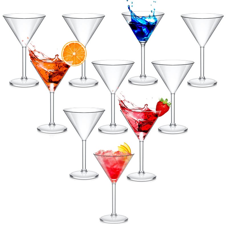 Perthlin Plastic Martini Glasses 10 oz Acrylic Unbreakable Cocktail Glasses Plastic Cups Dessert Cocktail Cups Drinkware Drink Glassware for Mousse Home Bar Restaurant Wedding Festival Party Supply 10 Pieces 