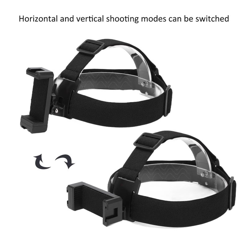 Adjustable Head Strap Mount for Action Camera Phone 120 Degree Rotation Black - Image 3