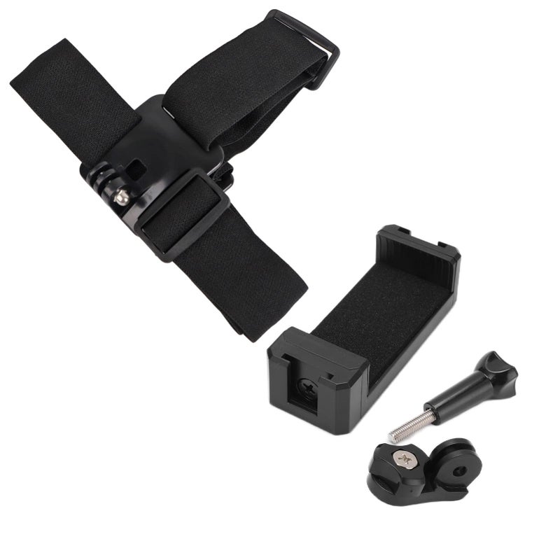 Adjustable Head Strap Mount for Action Camera Phone 120 Degree Rotation Black - Image 2