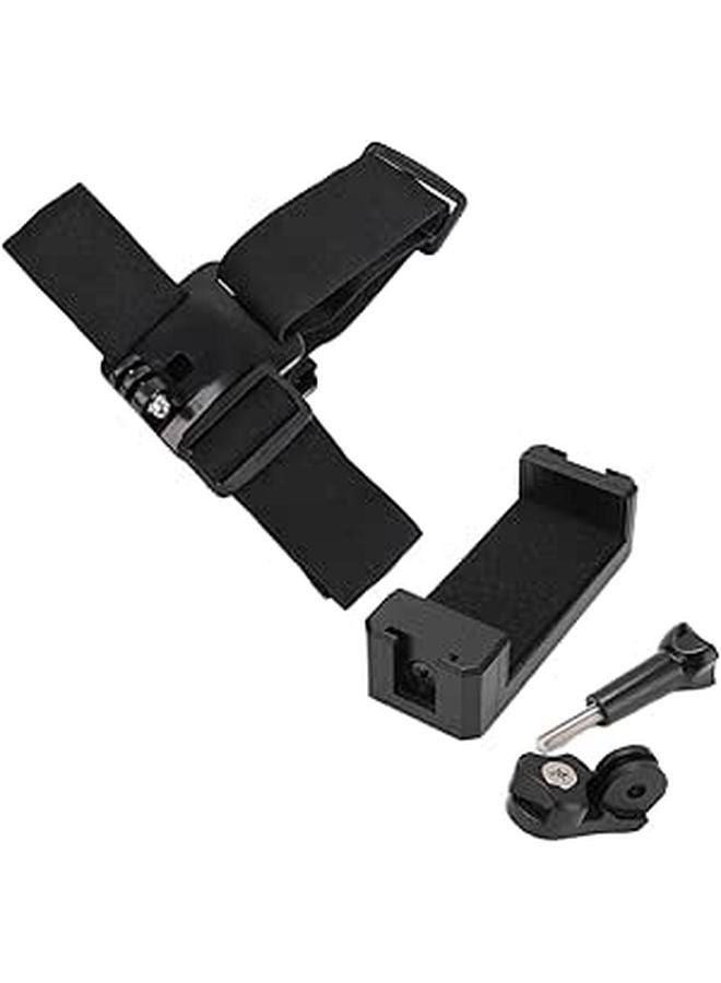 Adjustable Head Strap Mount for Action Camera Phone 120 Degree Rotation Black - Image 1