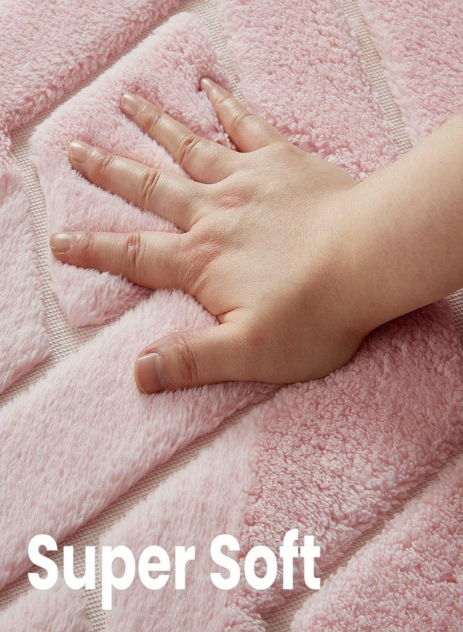 Macgace Ultra Soft Pink Area Rug for Girls Bedroom, 3x5 Modern Geometric Shag Rugs with Nonslip Backing for Living Room, Washable Fuzzy Carpet for Cozy Kids Room Nursery - Image 5