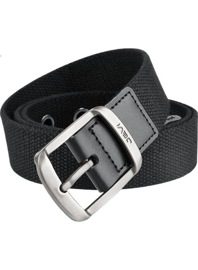 JEVI Jiweinanshi Leather Belt, Multi-Hole Casual Workwear Pin Buckle Canvas Belt, Women'S Trouser Belt, Student Military Training Denim Belt - Image 1