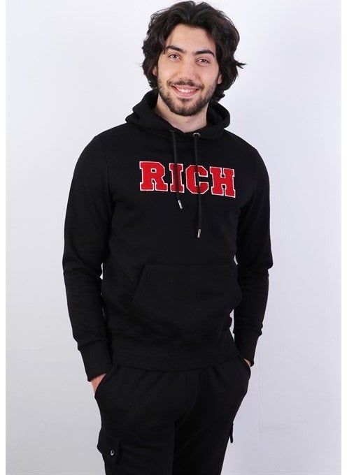 Men's Susine Printed Hooded Black Sweatshirt - pzsku/Z460F39309BC97DFA5981Z/45/_/1730477316/aadc86df-333e-471d-b2cf-8d84ce52f68f